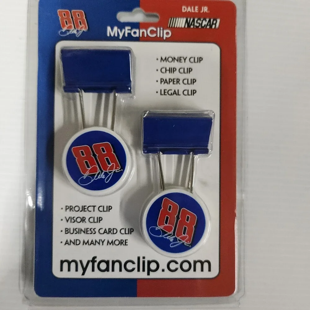 Myfanclip Dale Jr Binder Clips Money Chip Paper Legal Clip Blue White Metal